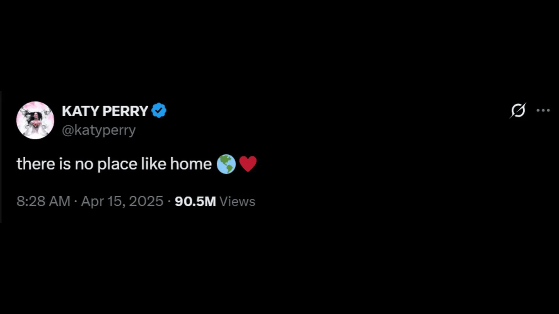 Katy Perry tweeted after her launch into space and back. (Image via X)