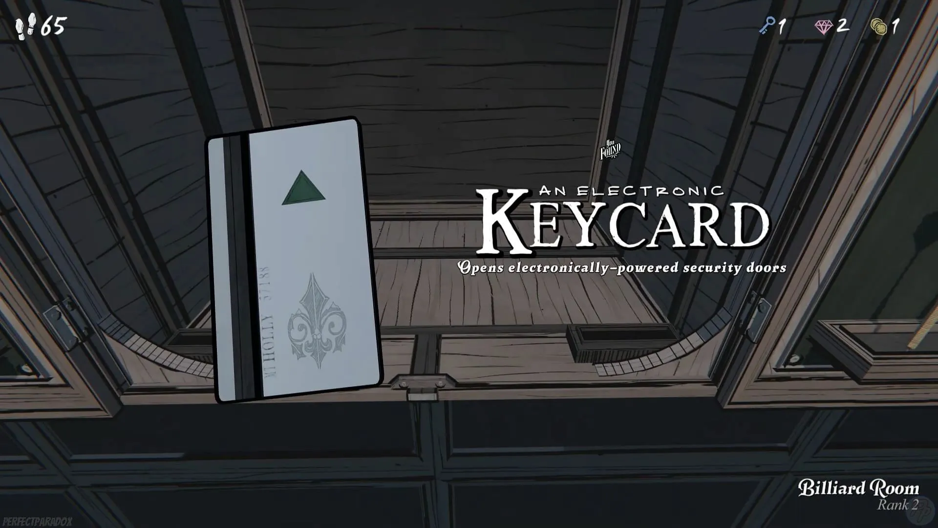 Electronic Keycard as a reward in the dartboard puzzle (Image via Raw Fury) Electronic Keycard as a reward in the dartboard puzzle (Image via Raw Fury)