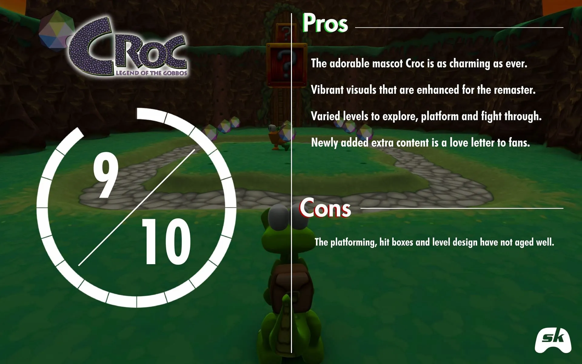 Our final verdict for the remaster of Croc: Legend of the Gobbos (Image via Sportskeeda/Argonaut Games)