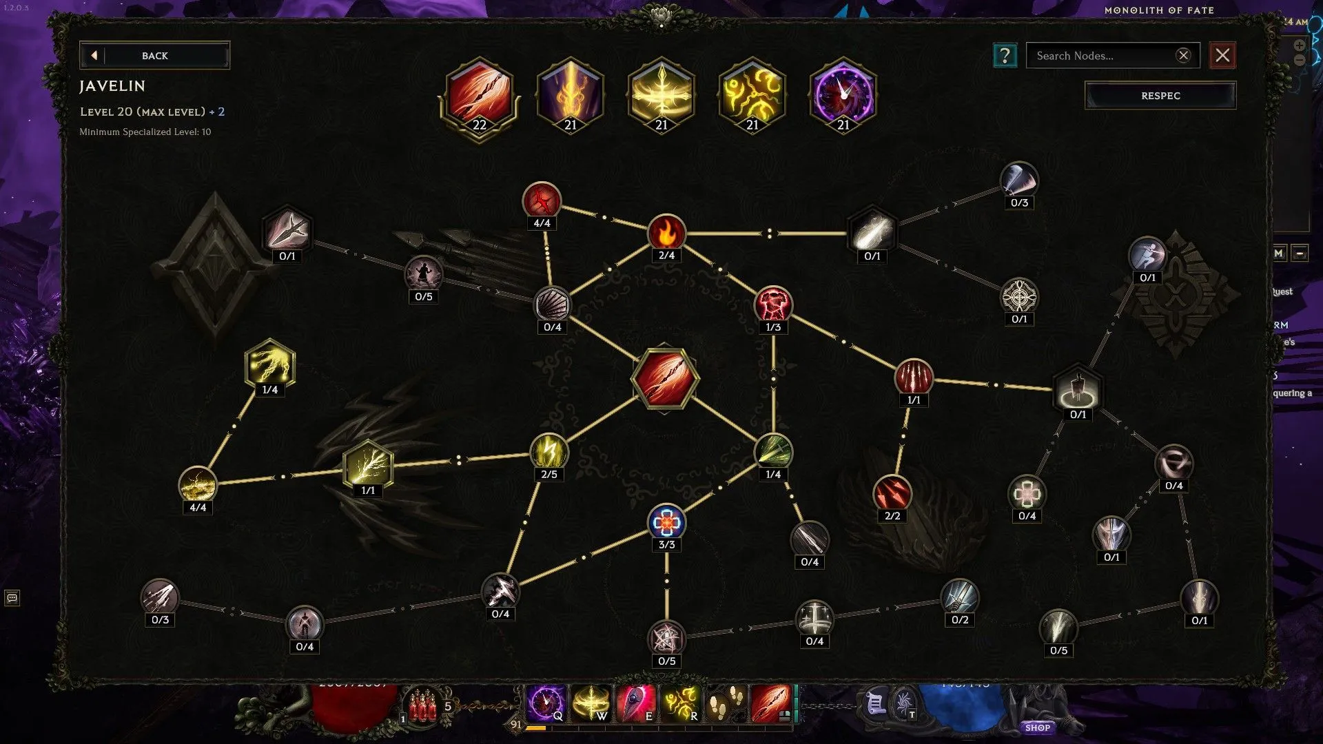 Javelin skill tree in Last Epoch (Image via EHG)