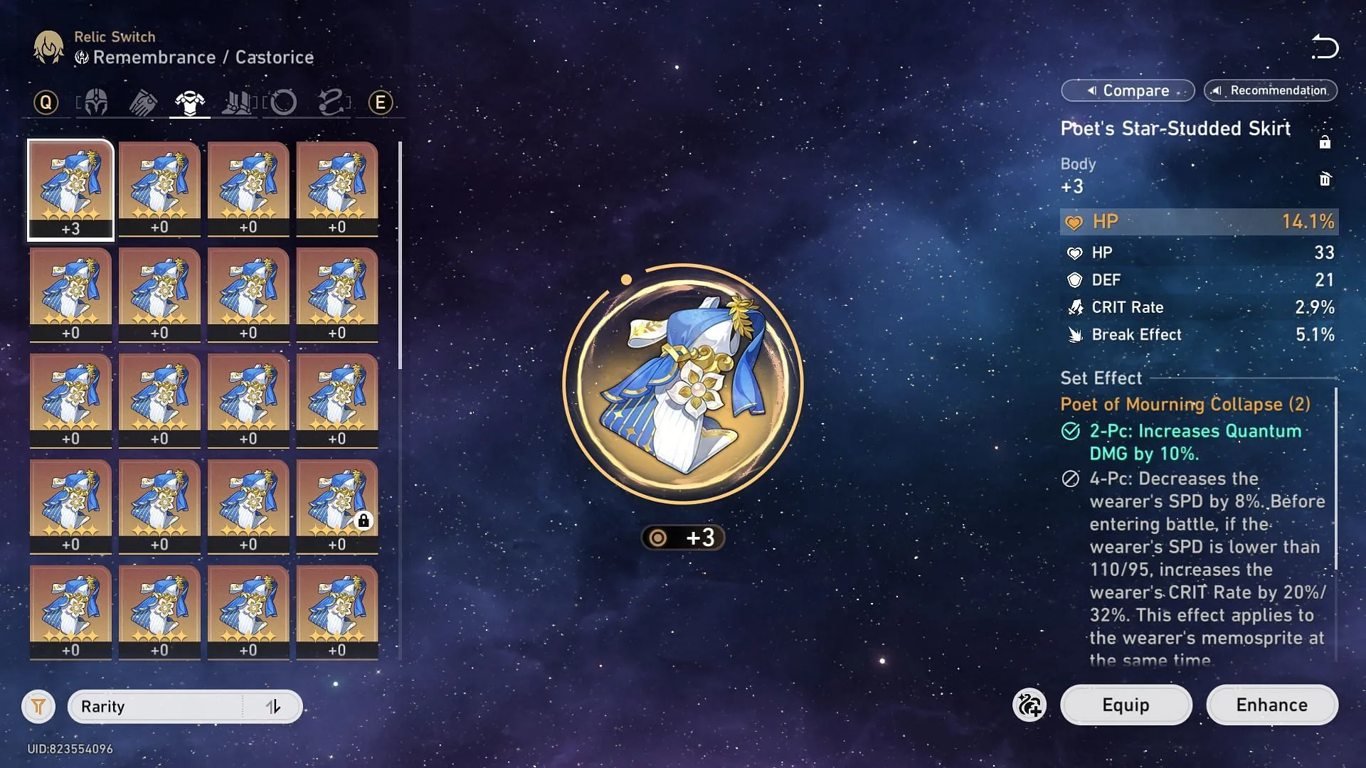 A Relic piece with HP as its main stat A Relic piece with HP as its main stat