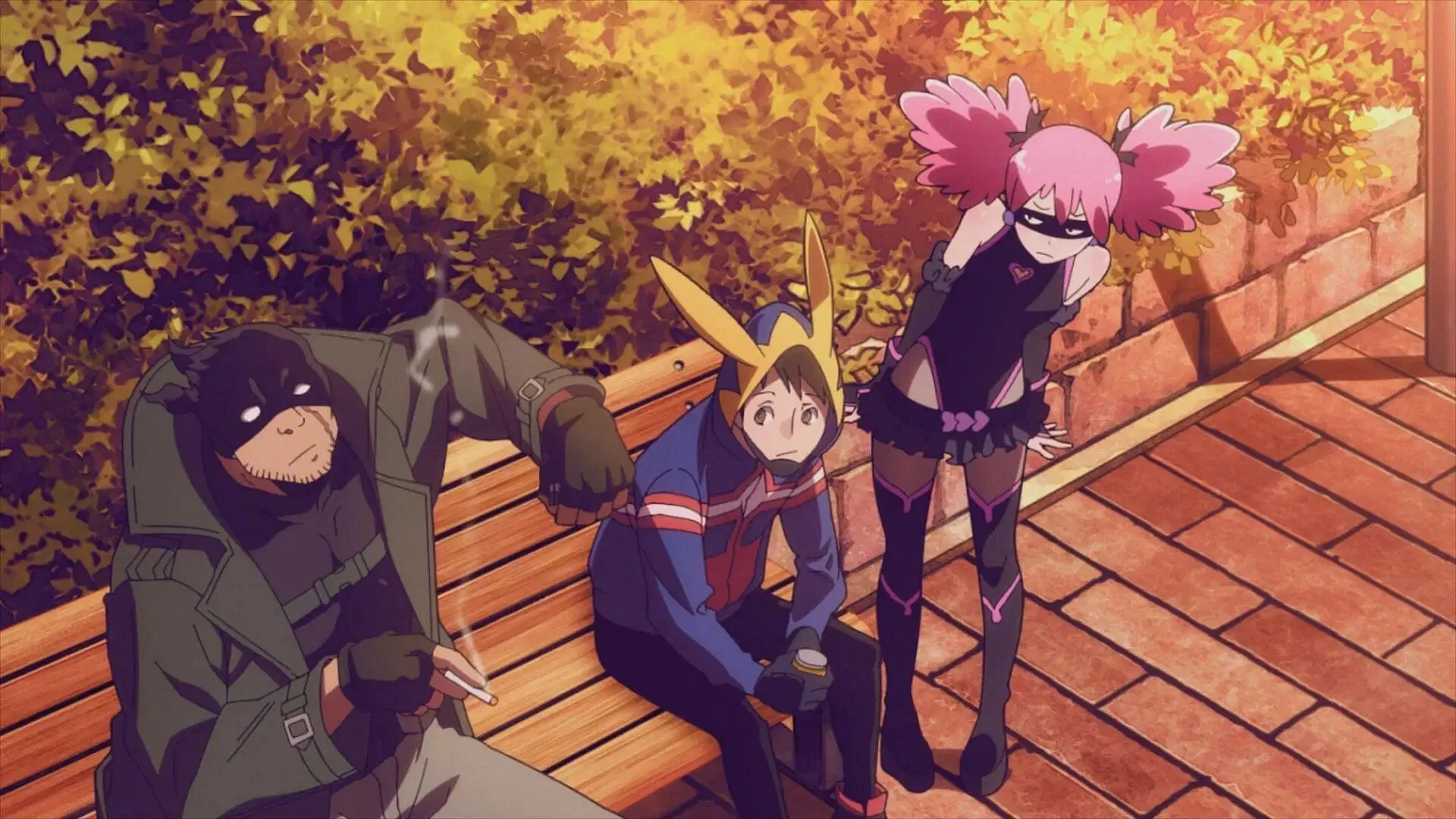 Knuckleduster, Koichi, and Pop Step as seen in the anime (Image via Bones)