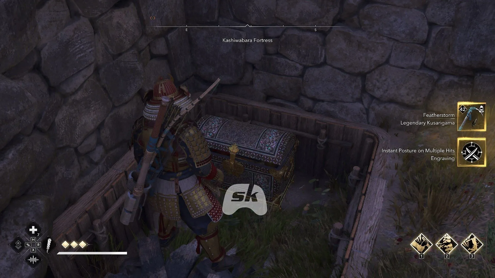 Loot the legendary chest for the weapon (Image via Sportskeeda Gaming || Ubisoft) Loot the legendary chest for the weapon (Image via Sportskeeda Gaming || Ubisoft)