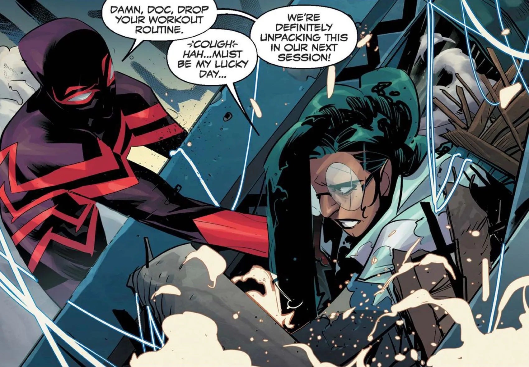 Miles Morales: Spider-Man #26 by Ziglar and Vicentini - Dr. Keisha Kwan doesn't need Miles' help Miles Morales: Spider-Man #26 by Ziglar and Vicentini - Dr. Keisha Kwan doesn't need Miles' help