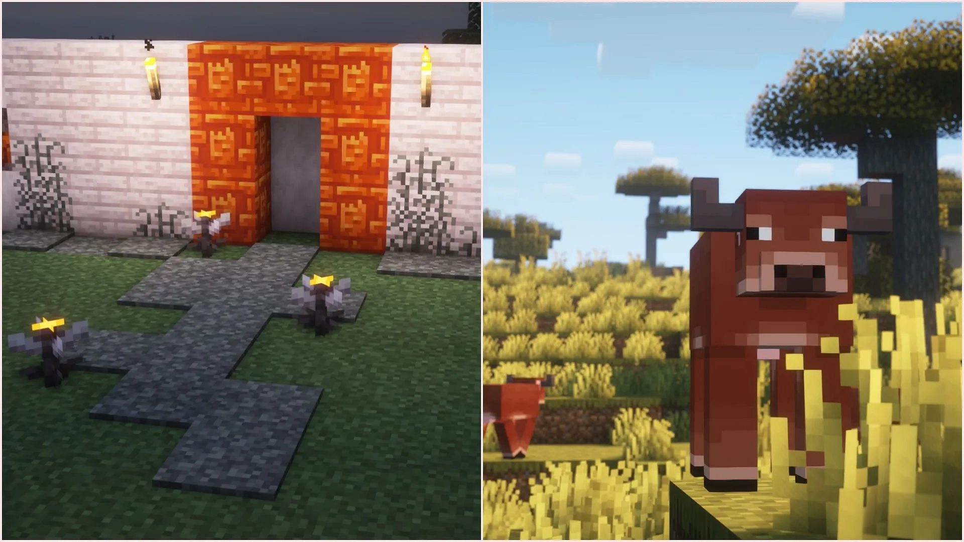 Game drops are a lot tamer since they have to retain the vanilla feel (Image via Sportskeeda Gaming // Mojang Studios) Game drops are a lot tamer since they have to retain the vanilla feel (Image via Sportskeeda Gaming // Mojang Studios)