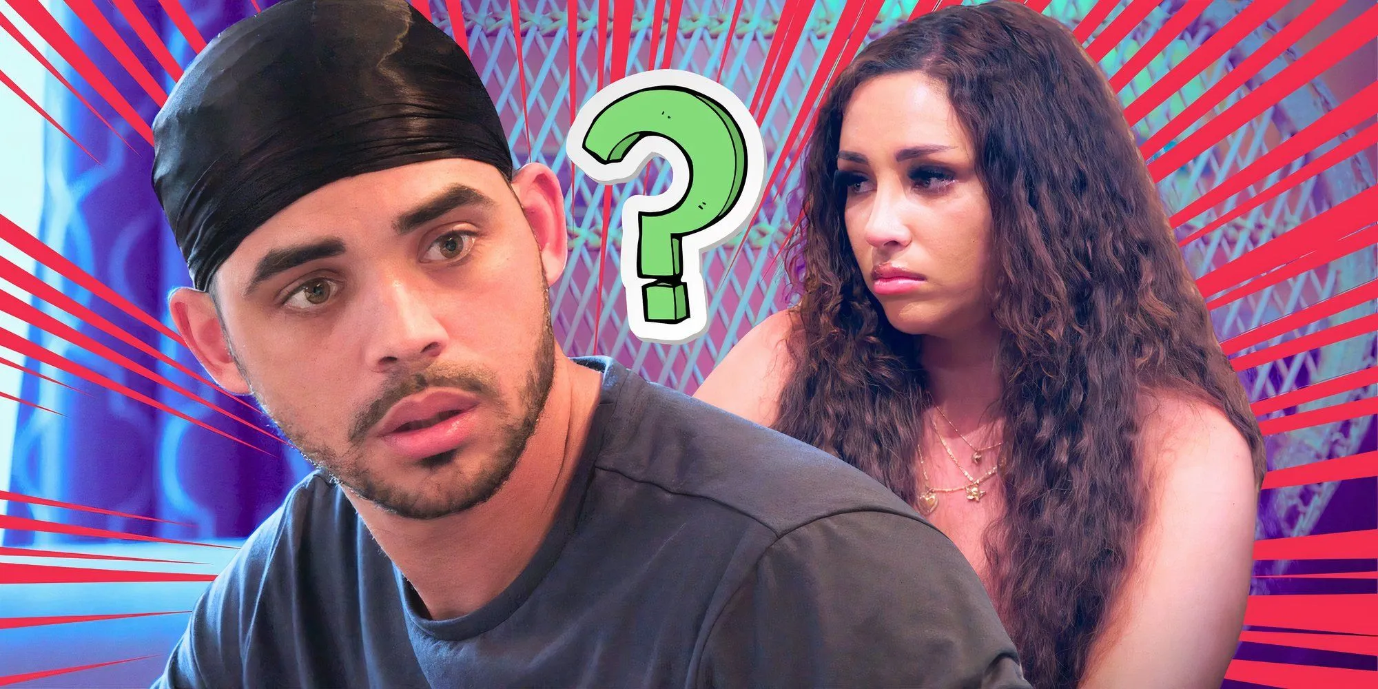 90 Day Fiancé stars Rob Warne and Sophie Sierra montage with question mark and red lines 90 Day Fiancé stars Rob Warne and Sophie Sierra montage with question mark and red lines