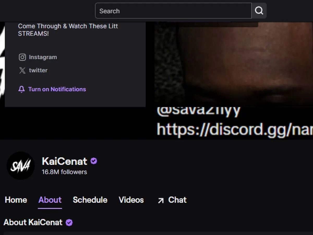 Cenat's Twitch page is currently hacked (Image via Twitch.com/KaiCenat) Cenat's Twitch page is currently hacked (Image via Twitch.com/KaiCenat)