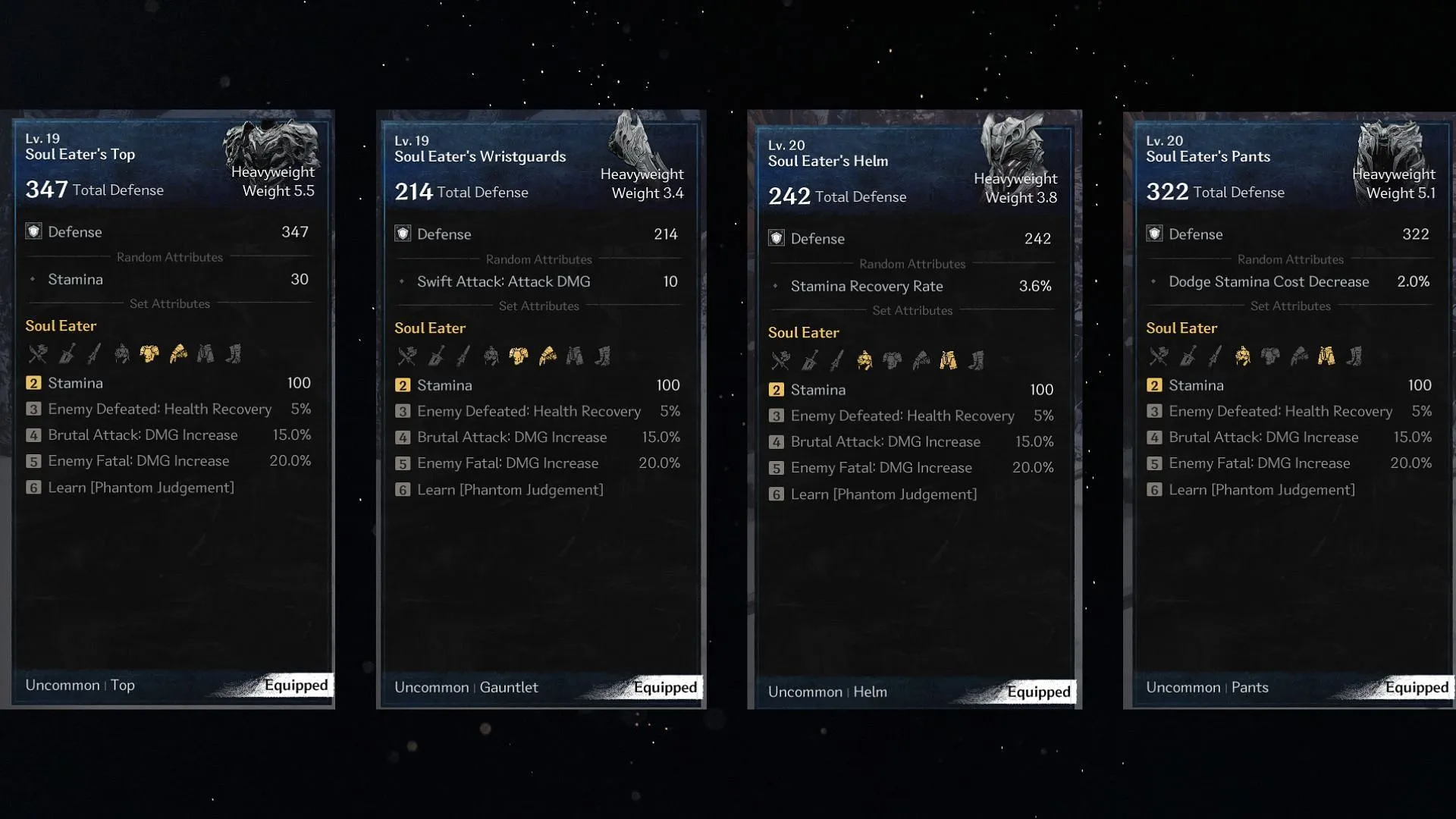 Soul Eater set stats and the Phantom Judgement skill (Image via Nexon) Soul Eater set stats and the Phantom Judgement skill (Image via Nexon)