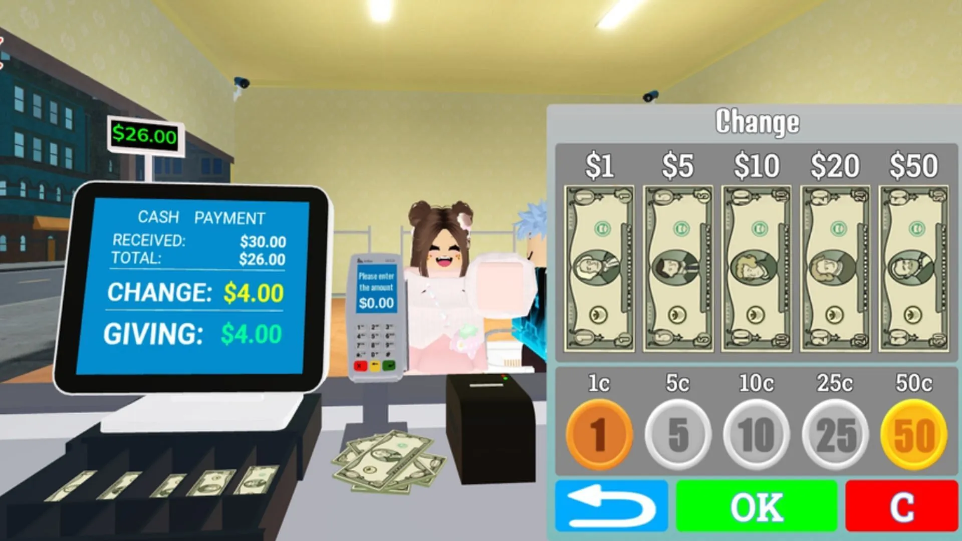 Manage a clothing store and make it the most successful in the town (Image via Roblox)