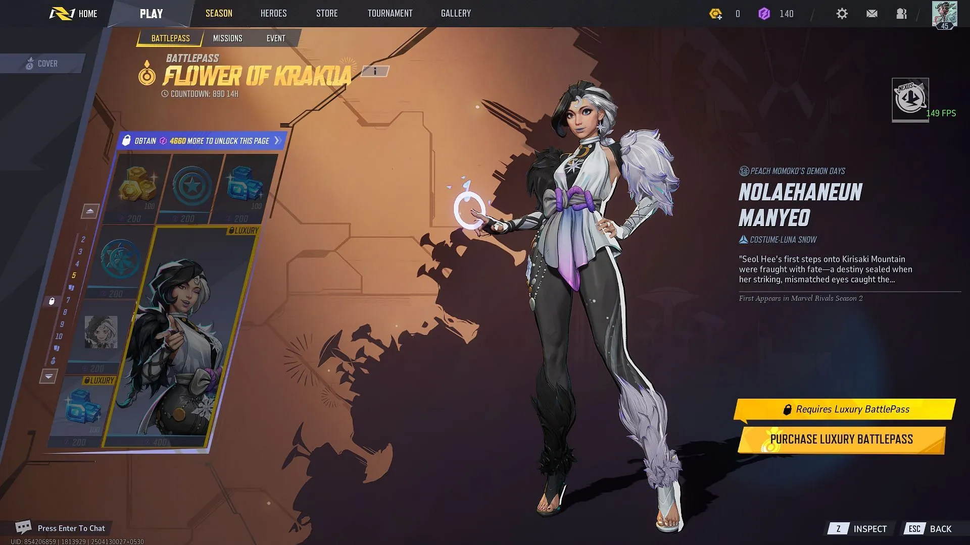 Luna Snow Nolaehaneun Manyeo costume in Marvel Rivals Luna Snow Nolaehaneun Manyeo costume in Marvel Rivals