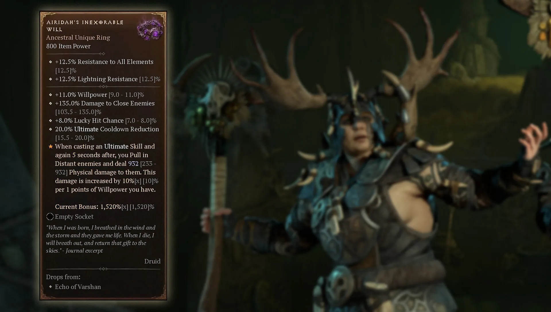 Affixes of Airidah’s Inexorable Will (Image via Blizzard Entertainment)
