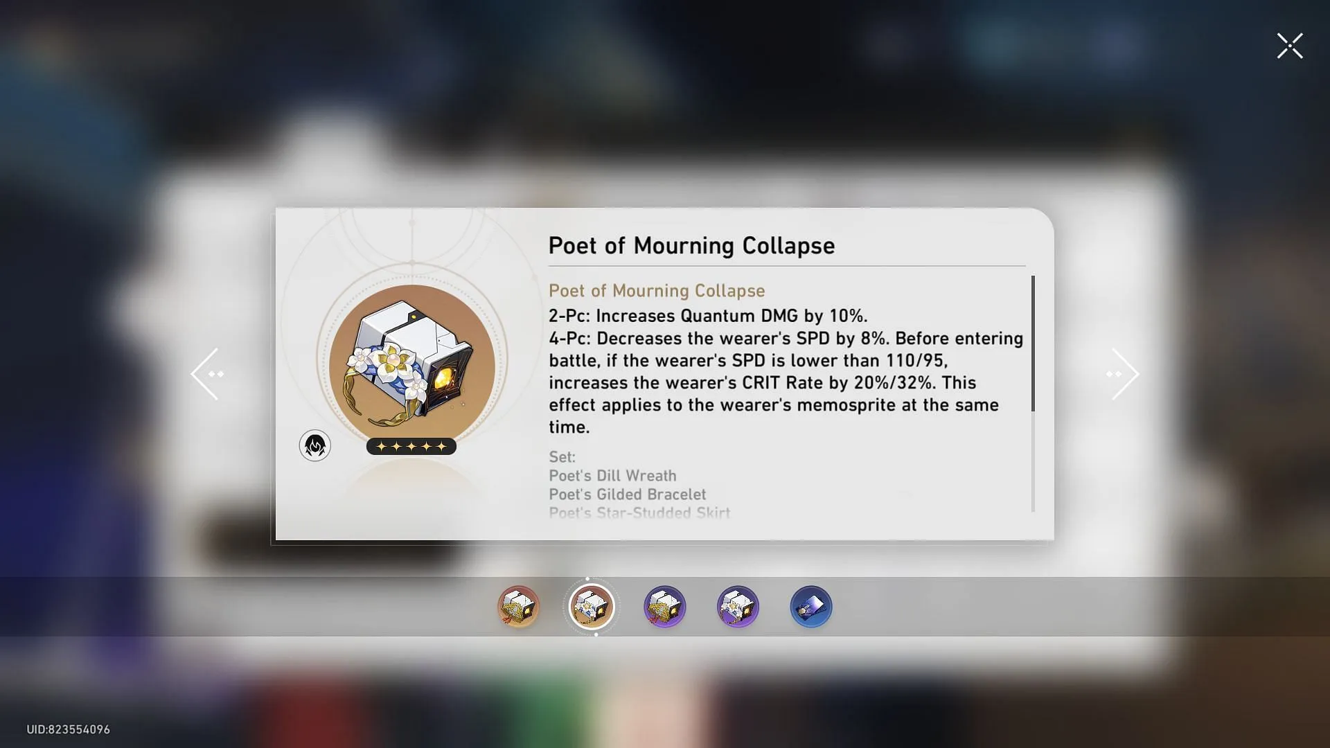 The Poet of Mourning Collapse Relic set The Poet of Mourning Collapse Relic set
