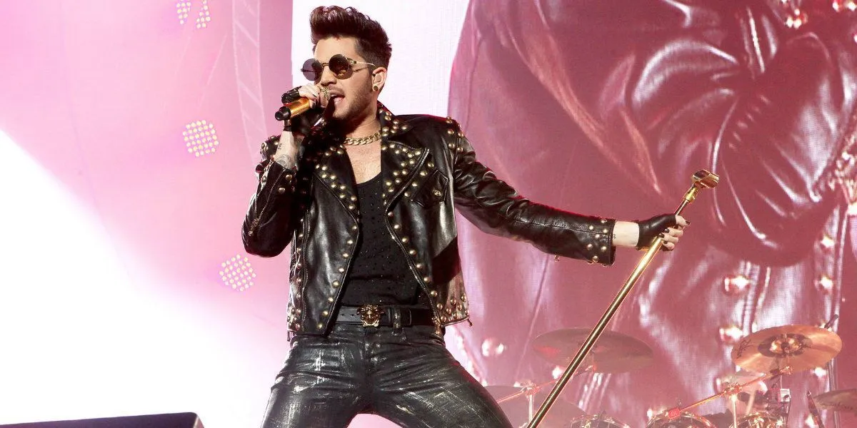 Adam Lambert in performance. Adam Lambert in performance.