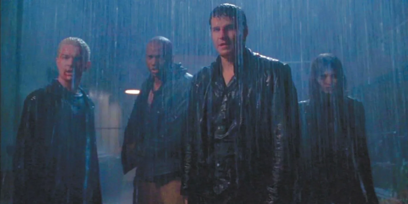 Angel and Spike in a tense moment