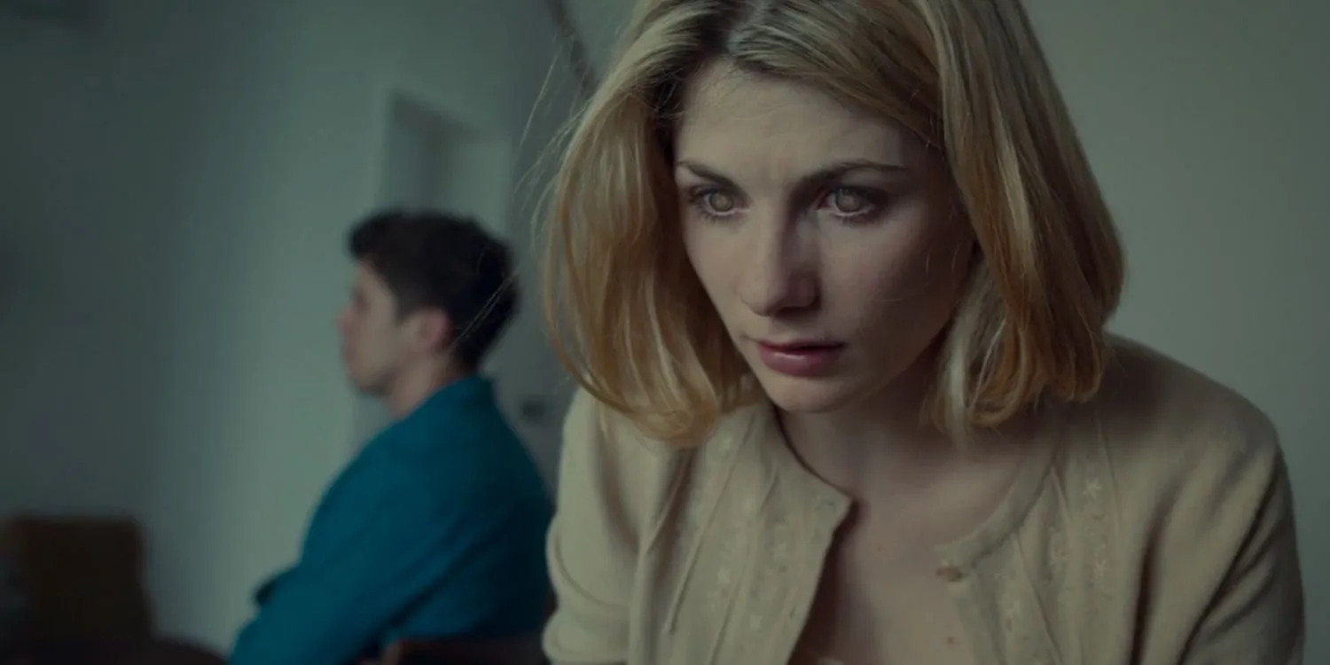 Ffion rewatches her memories with Liam in the background in the Black Mirror episode The Entire History of You Ffion rewatches her memories with Liam in the background in the Black Mirror episode The Entire History of You