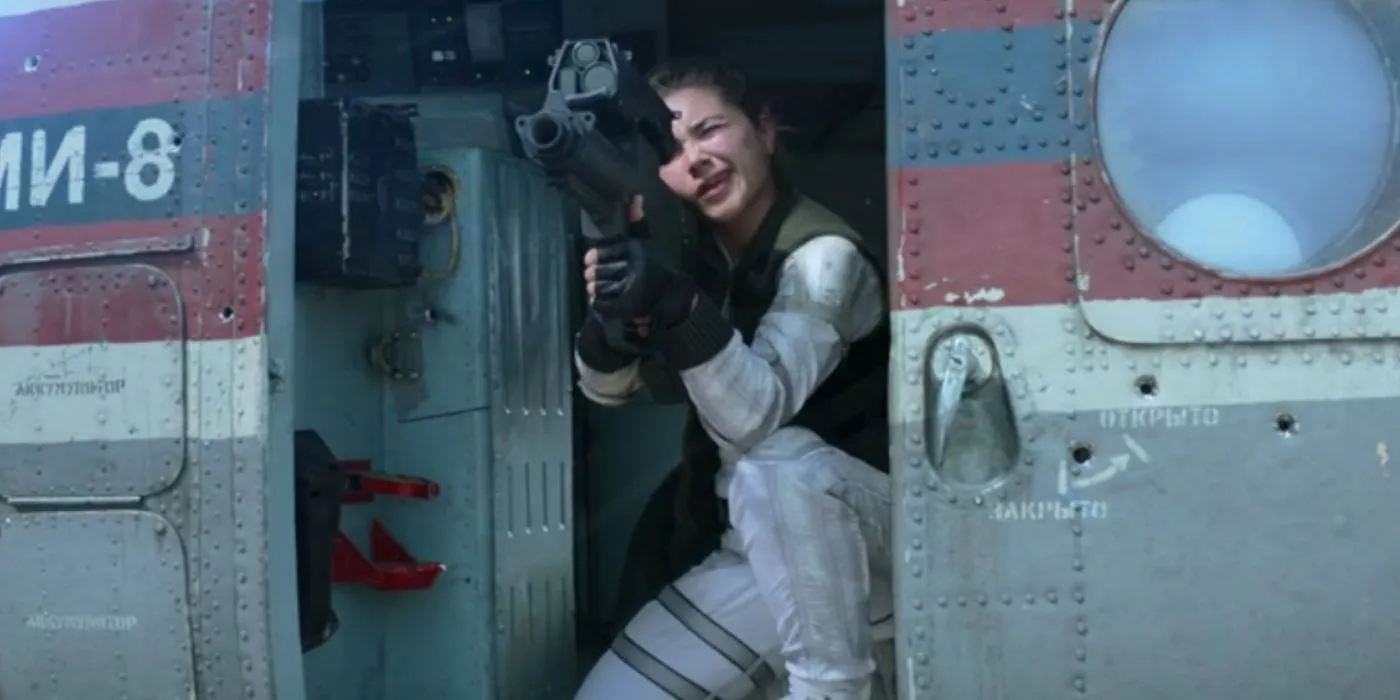 Black Widow Yelena prison helicopter Black Widow Yelena prison helicopter
