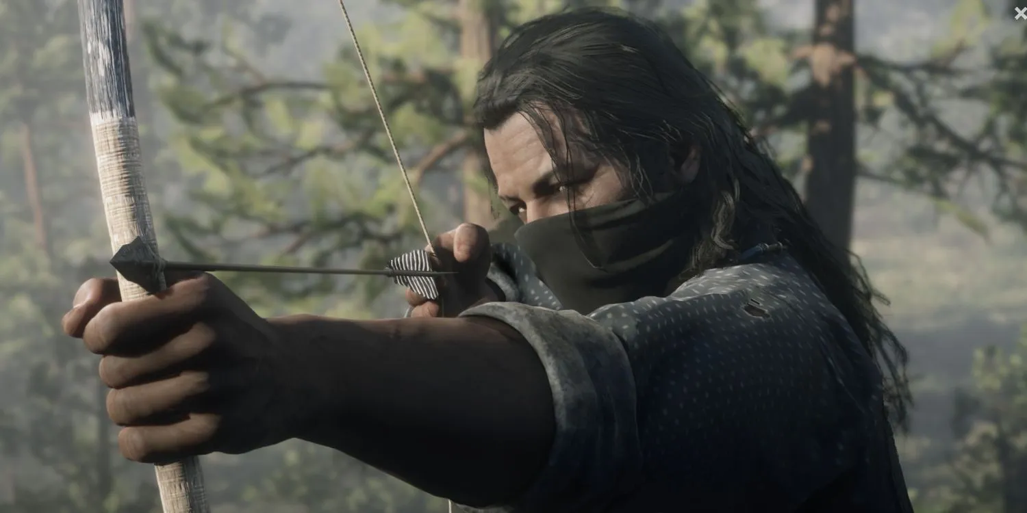 Charles Smith with a bow