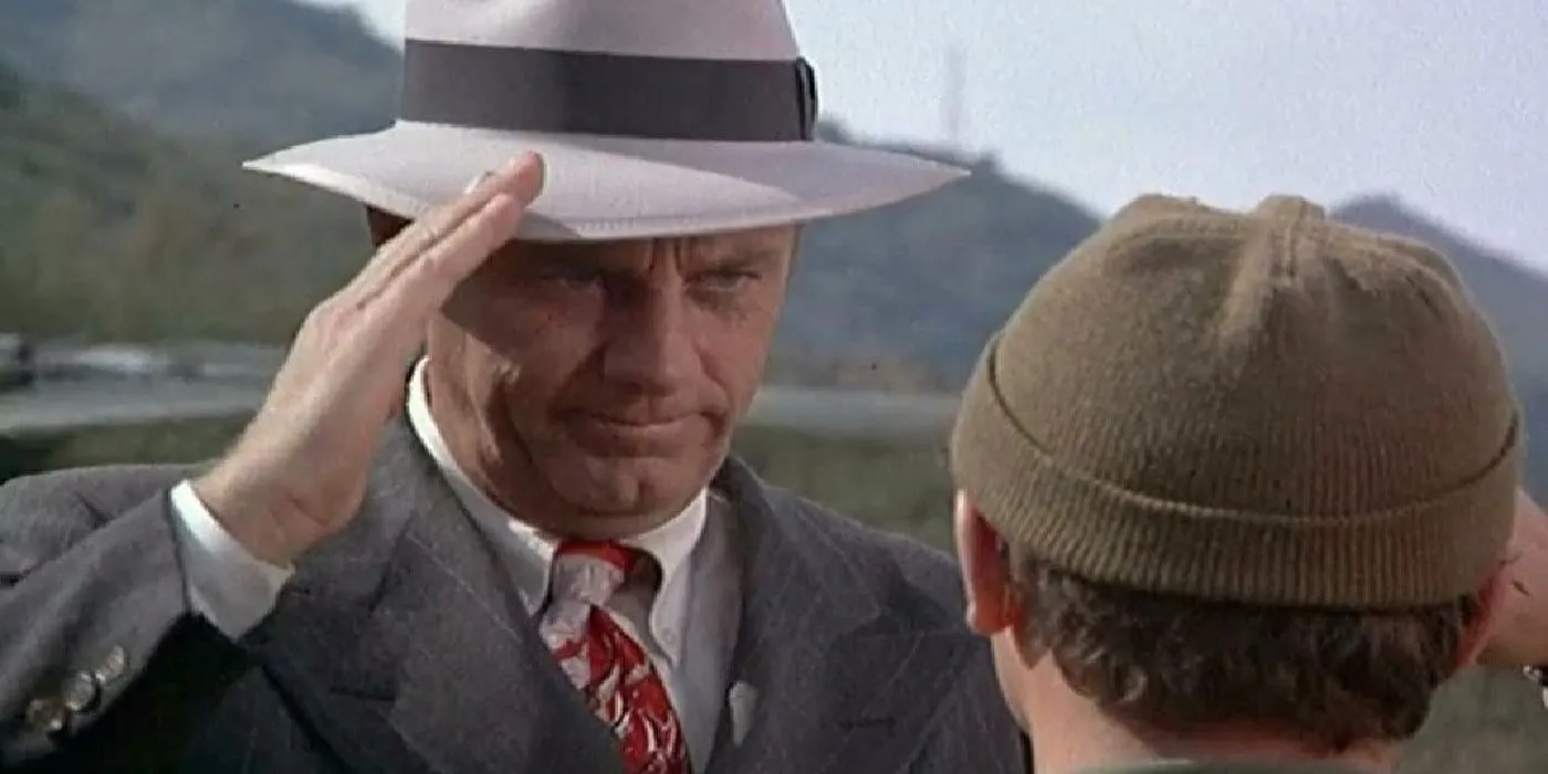 Colonel Henry Blake saluting Radar before he leaves in his final MASH episode. Colonel Henry Blake saluting Radar before he leaves in his final MASH episode.