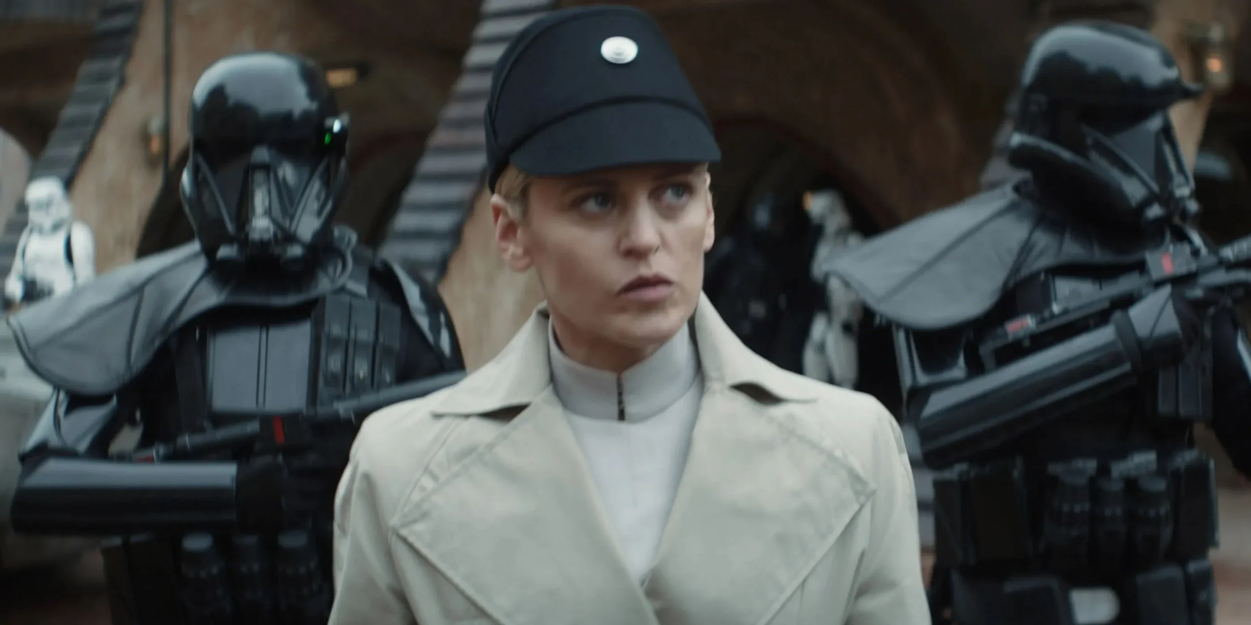 Dedra Meero with Stormtroopers in Andor