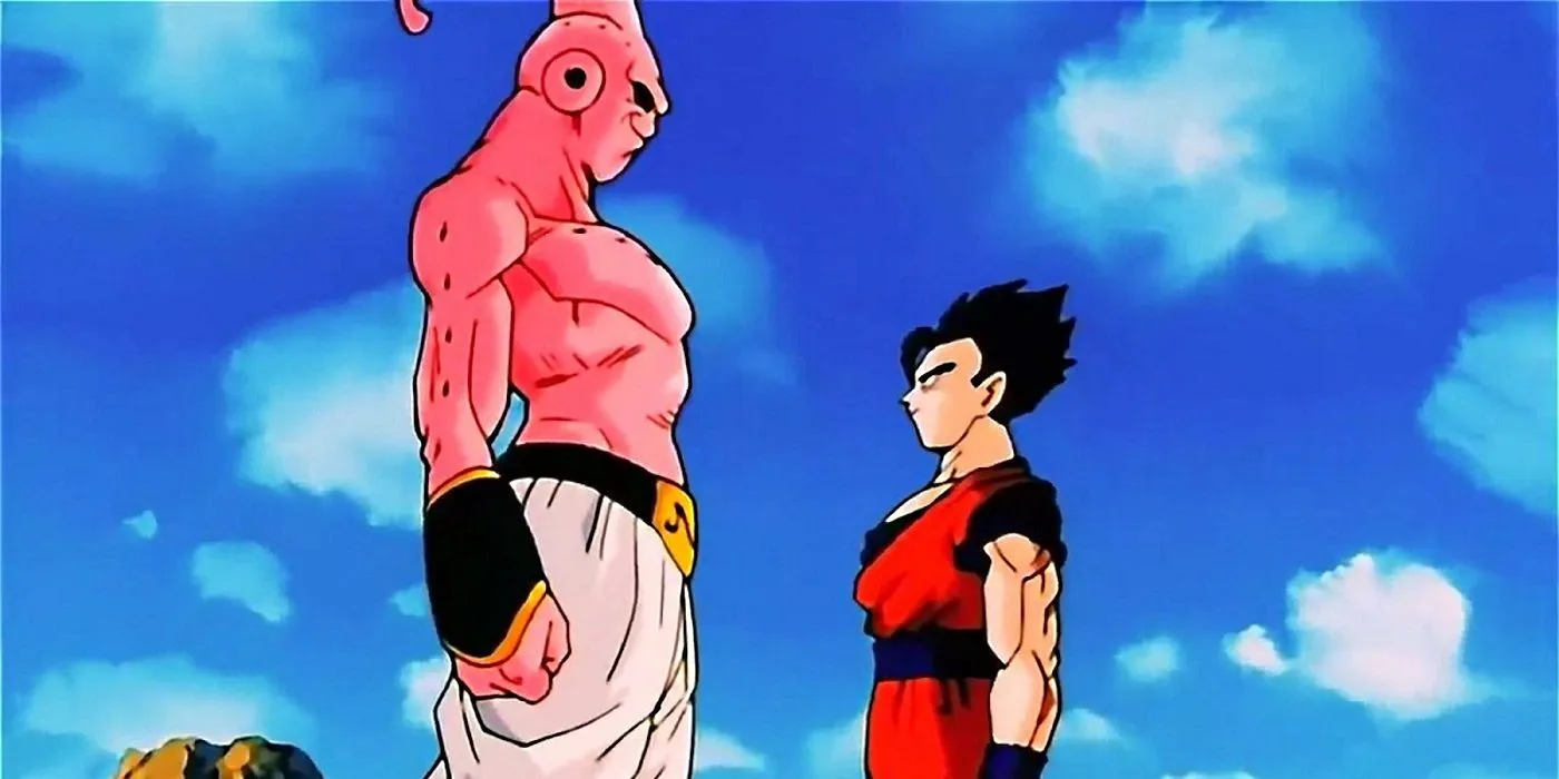 Ultimate Gohan faces Super Buu in a tense standoff. Ultimate Gohan faces Super Buu in a tense standoff.