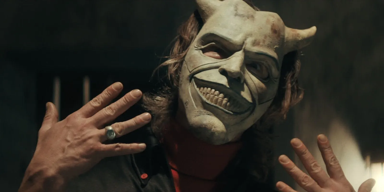 Ethan Hawke in the Grabber mask Ethan Hawke in the Grabber mask