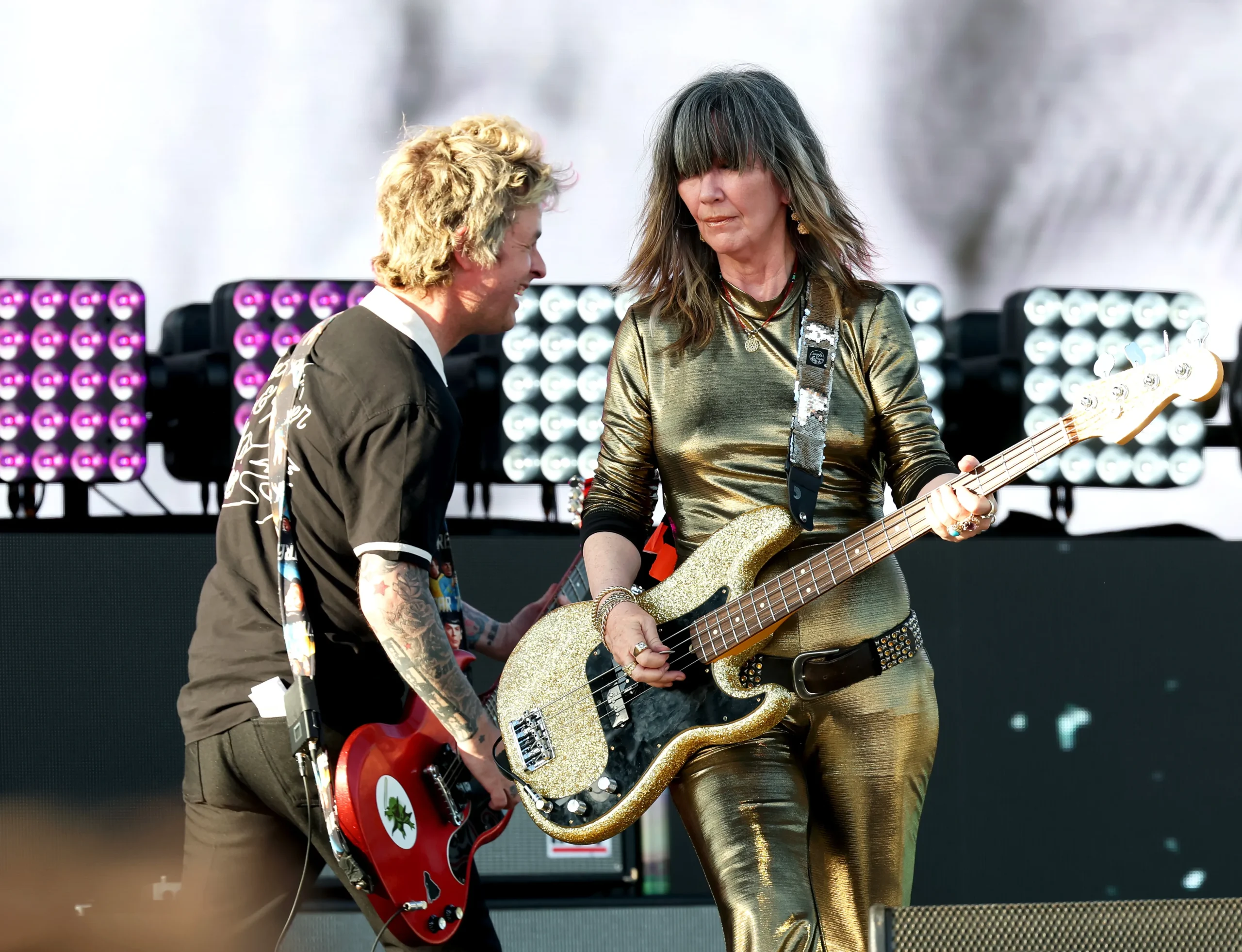 Billie Joe Armstrong and Kathy Valentine at Coachella 2025 Billie Joe Armstrong and Kathy Valentine at Coachella 2025