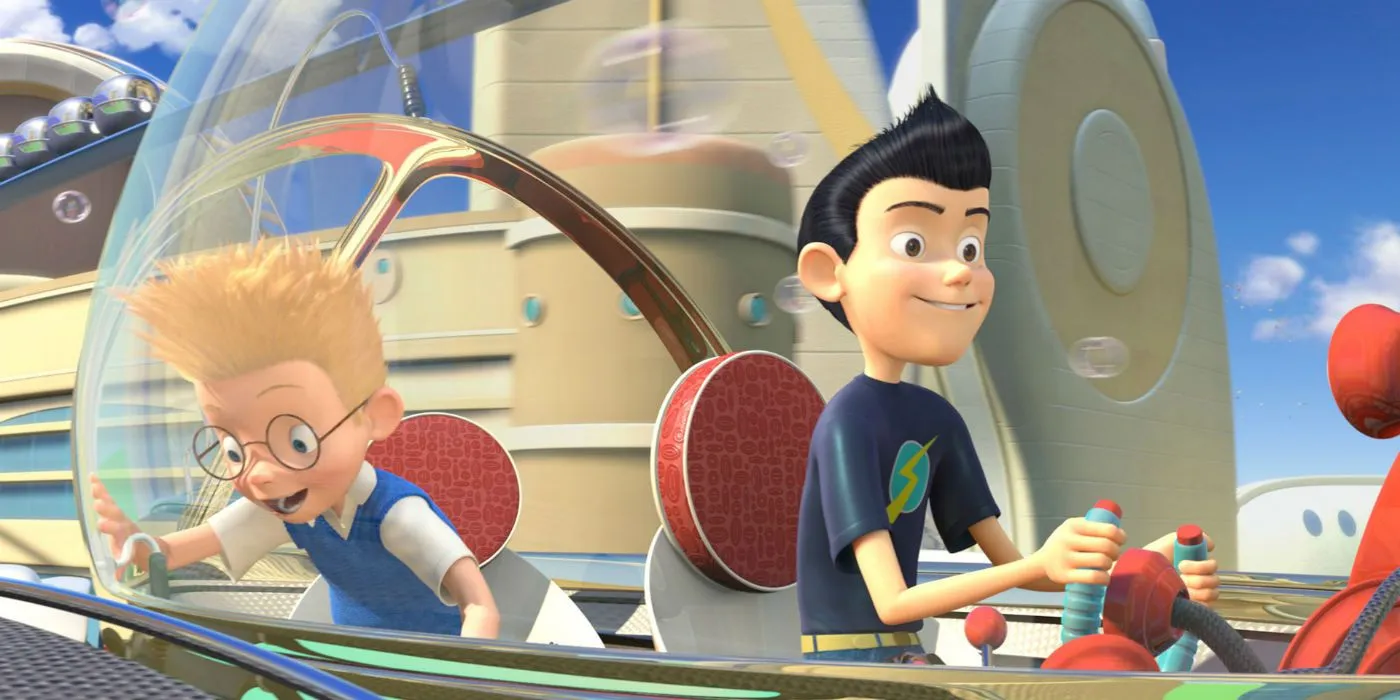 Wilbur and Lewis in a spaceship in Meet the Robinsons Wilbur and Lewis in a spaceship in Meet the Robinsons