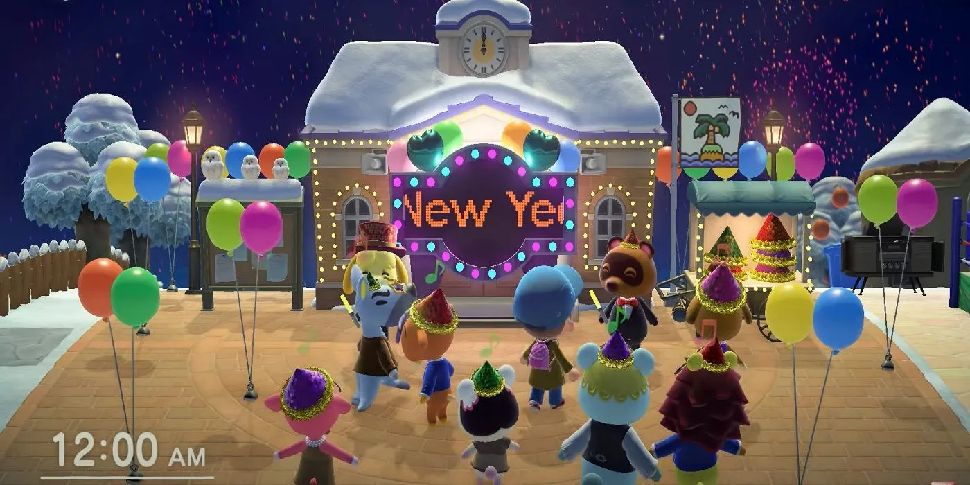 New Year display during Countdown event in Animal Crossing New Horizons