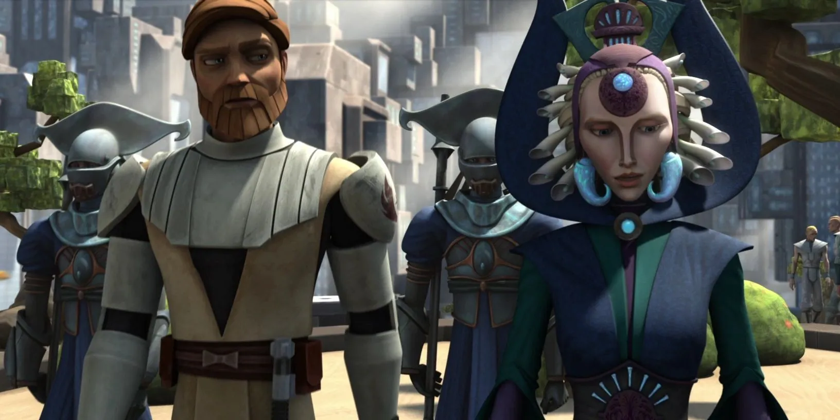 Obi-Wan and Satine in The Clone Wars