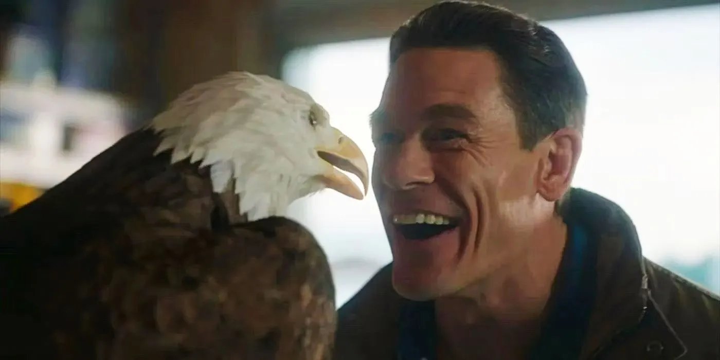 Peacemaker smiling Peacemaker smiling