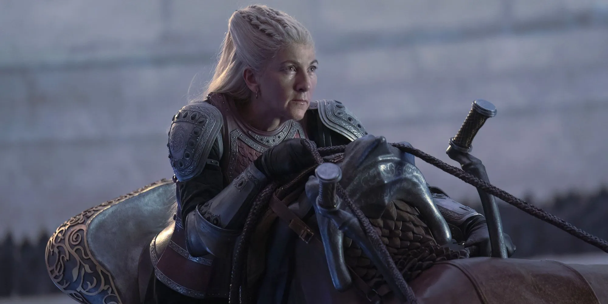 Rhaenys riding her dragon