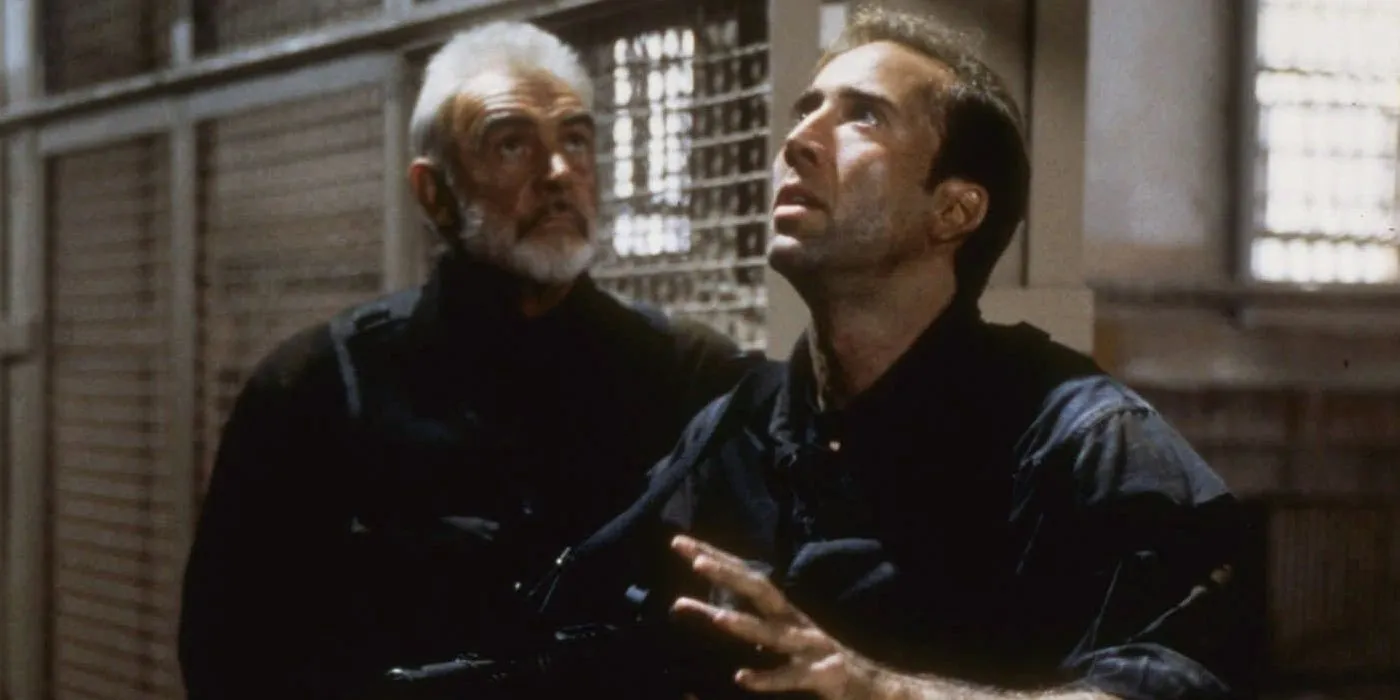 Sean Connery and Nicolas Cage in The Rock Sean Connery and Nicolas Cage in The Rock
