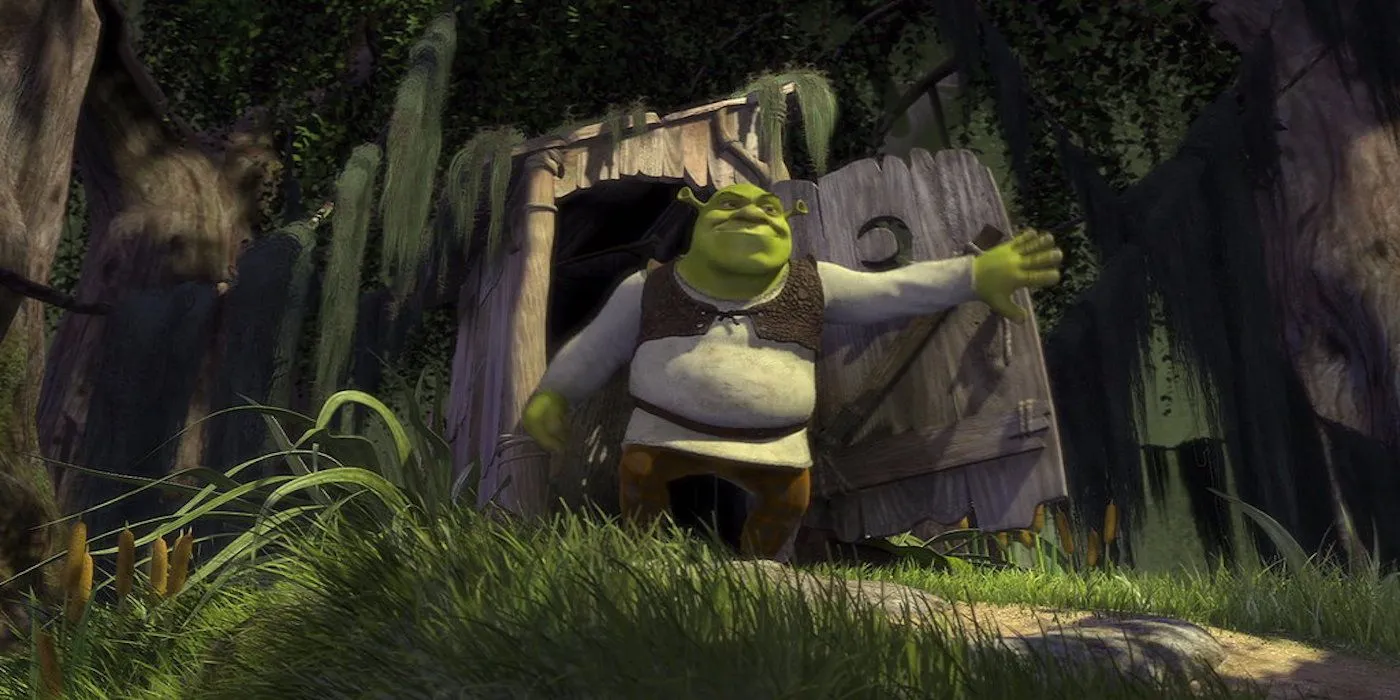 Shrek Exiting His Outhouse Shrek Exiting His Outhouse