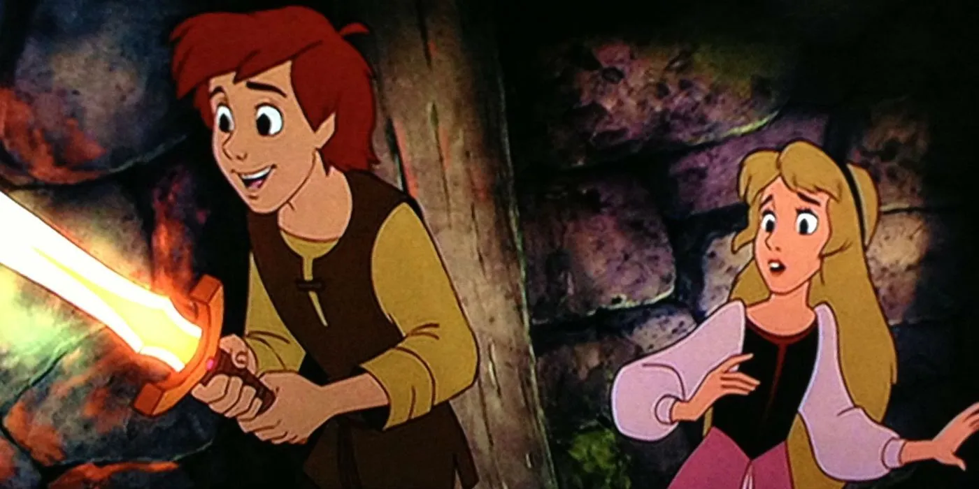 Taran and Princess Eilonwy in The Black Cauldron Taran and Princess Eilonwy in The Black Cauldron