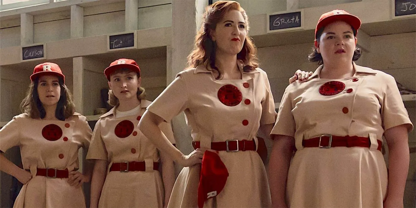 The cast of A League Of Their Own during training scenes The cast of A League Of Their Own during training scenes