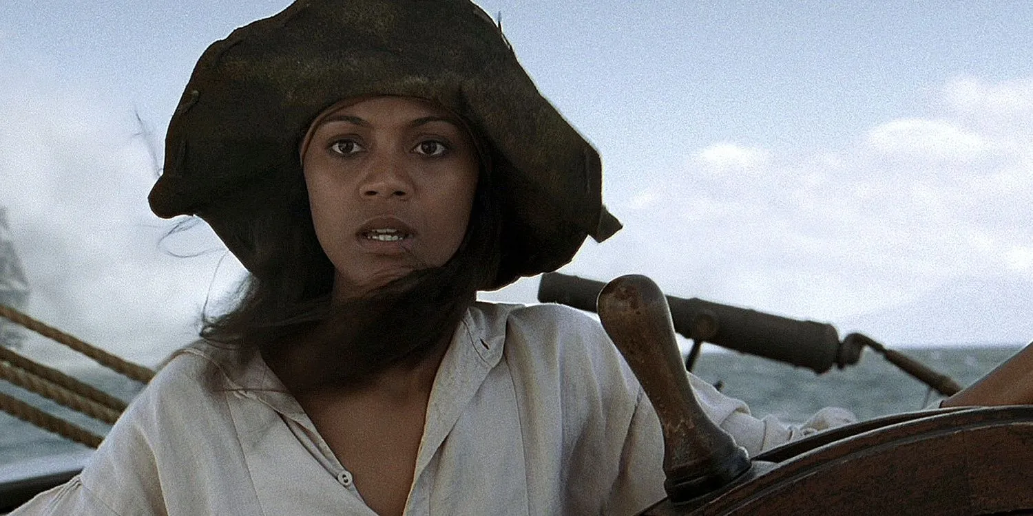 Zoe Saldana as Anamaria in Pirates of the Caribbean