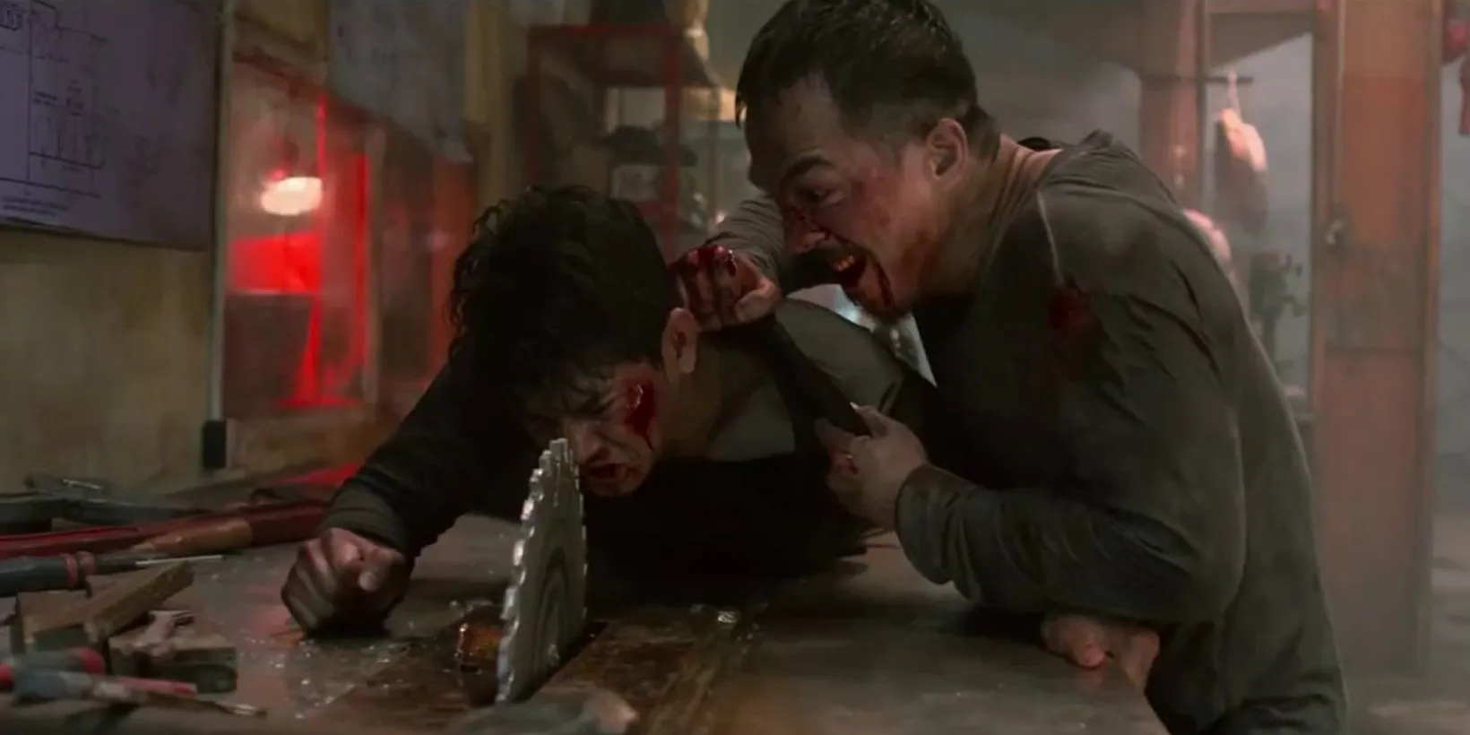 A fight with a table saw in The Night Comes for Us A fight with a table saw in The Night Comes for Us