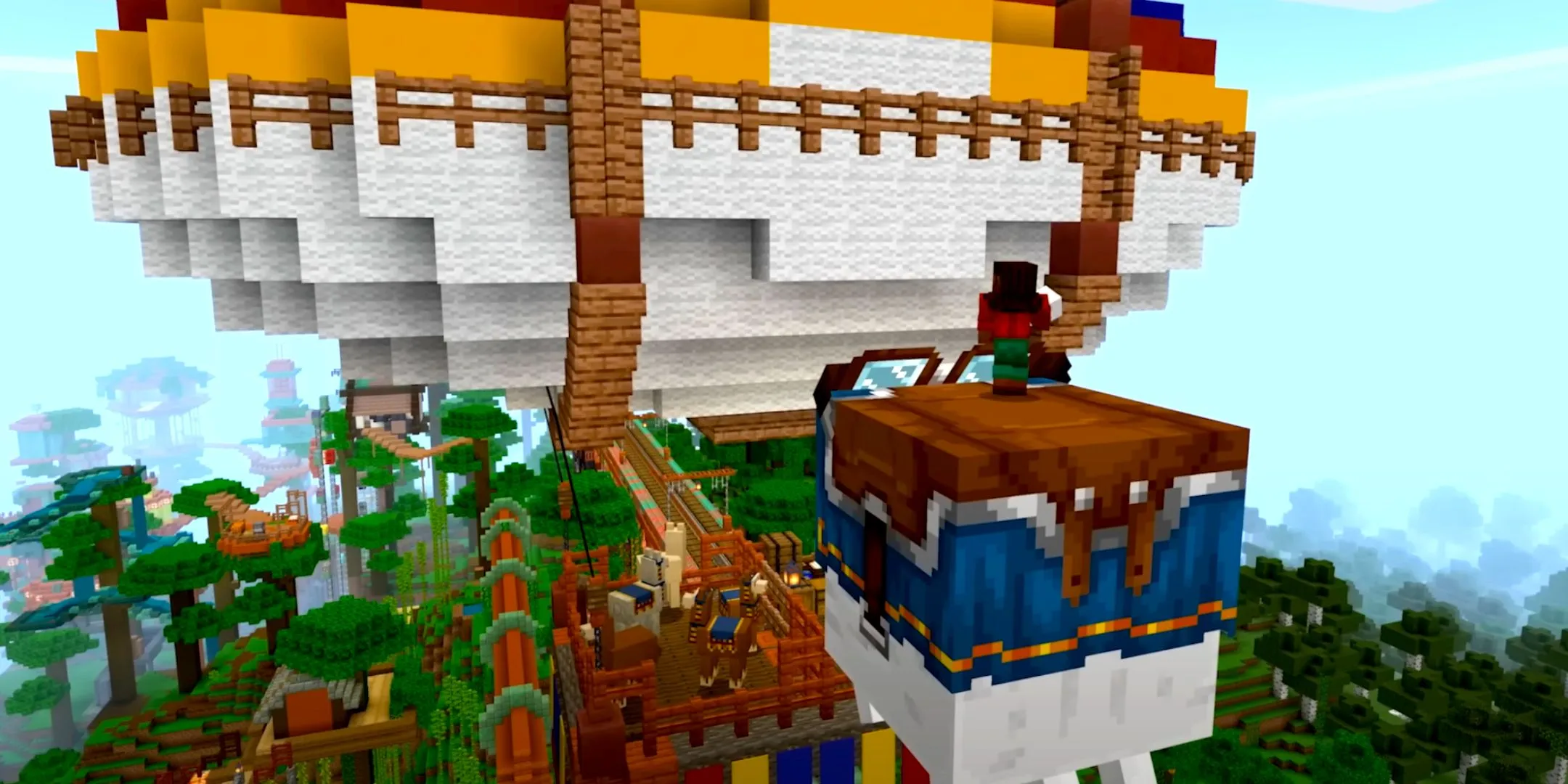 A Minecraft player engaging with an engineering creation. A Minecraft player engaging with an engineering creation.