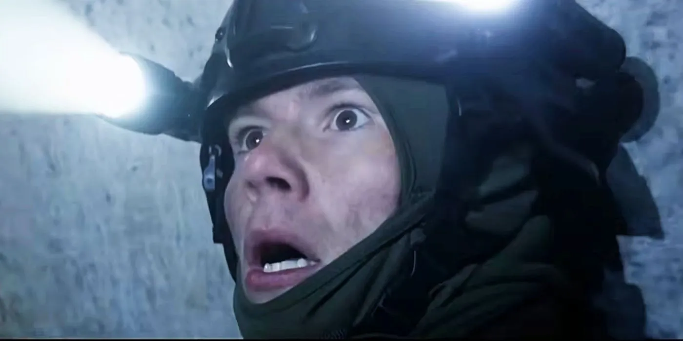 Terrified soldier in 28 Years Later Terrified soldier in 28 Years Later