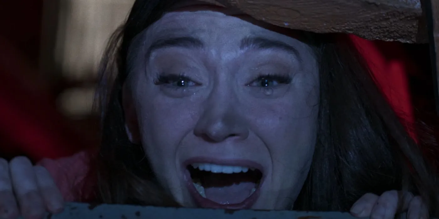 A woman screaming in distress in Screamboat
