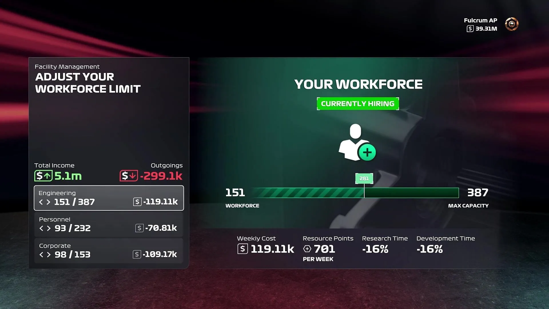 Managing the workforce in Team HQ (Image via EA Sports) Managing the workforce in Team HQ (Image via EA Sports)