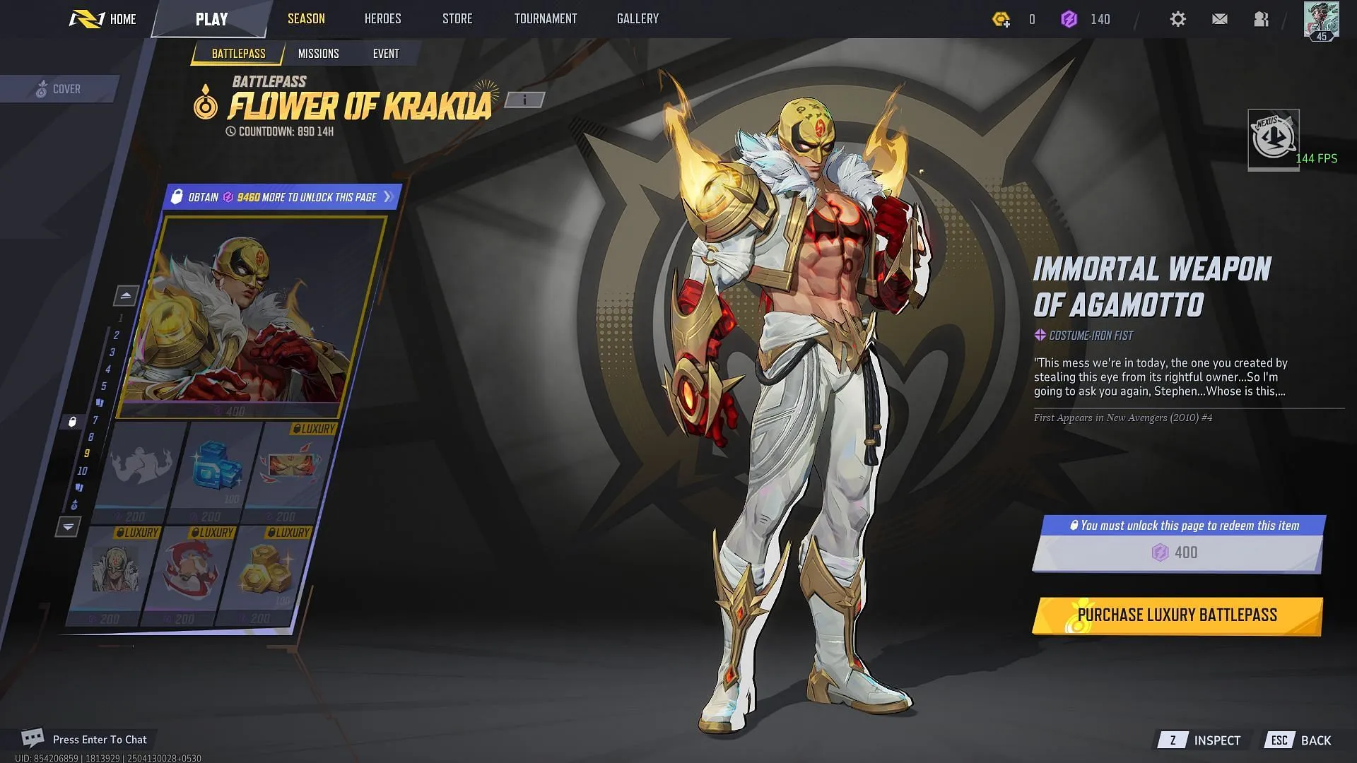 Iron Fist Immortal Weapon of Agamotto costume in Marvel Rivals Iron Fist Immortal Weapon of Agamotto costume in Marvel Rivals