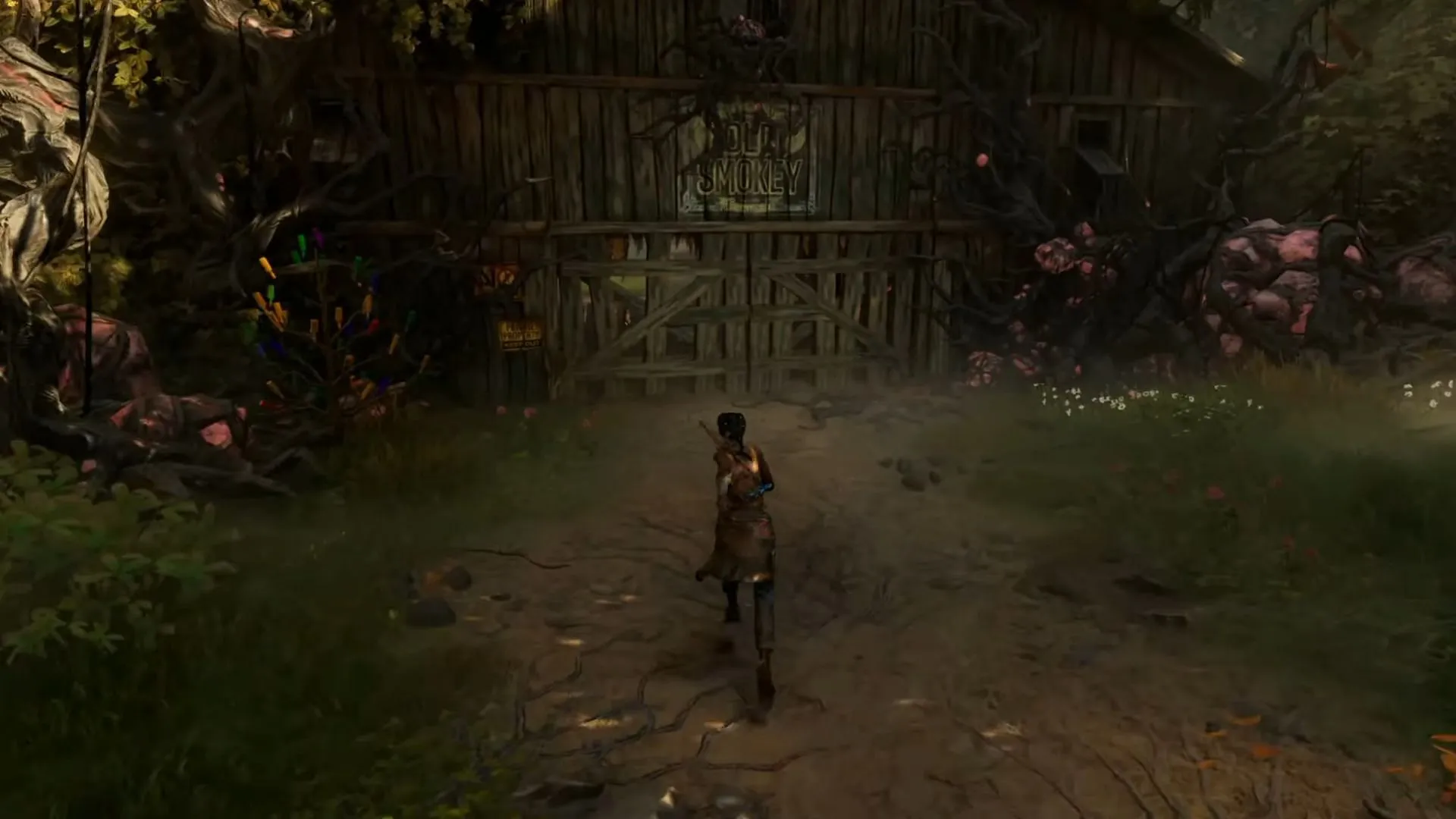 Pushing open the door