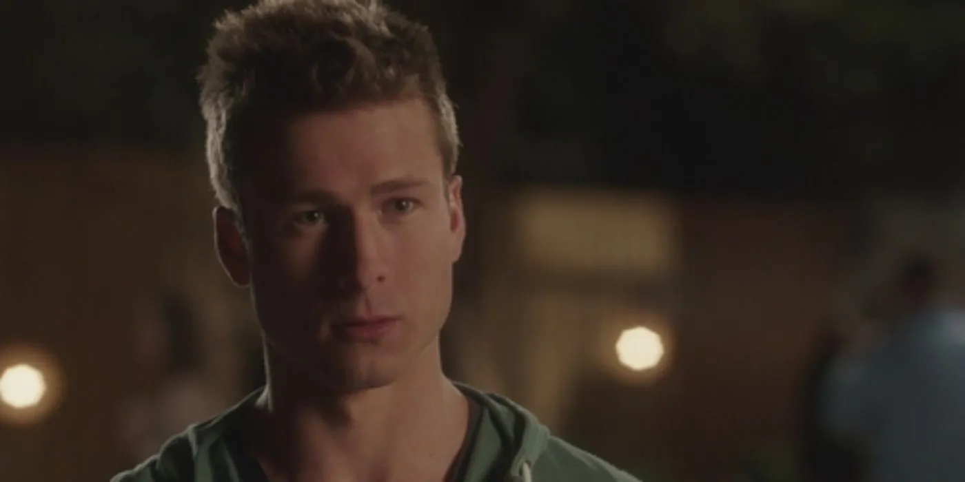 Glen Powell looking concerned in Stuck in Love Glen Powell looking concerned in Stuck in Love