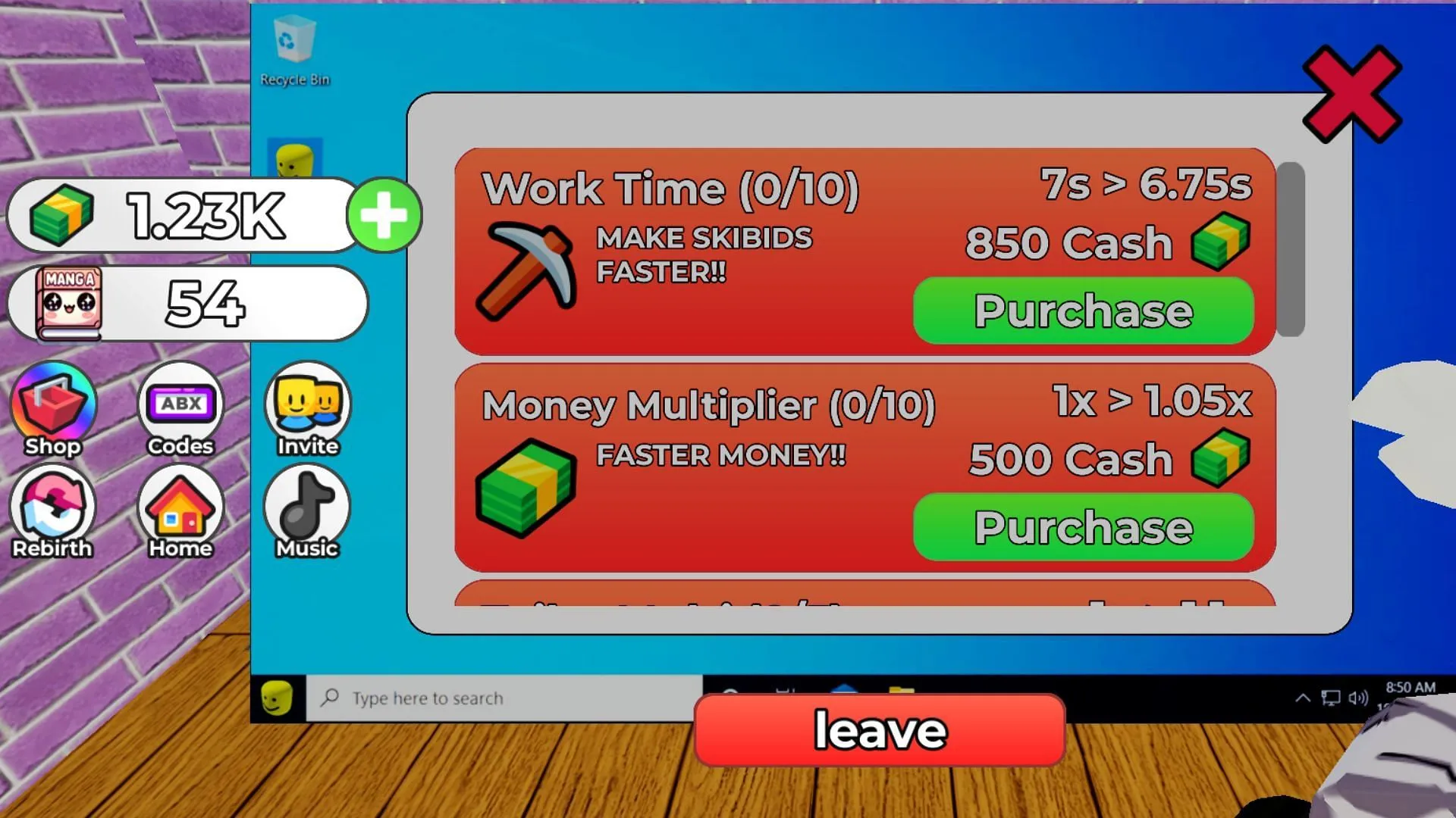 Upgrade your Money Multiplier for success (Image via Roblox)