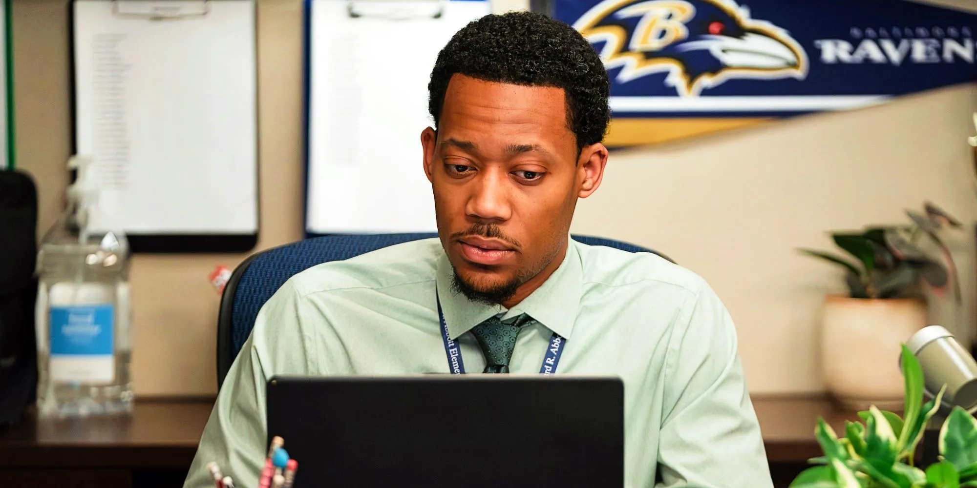 Tyler James Williams as Gregory Eddie in Abbott Elementary season 4, episode 21. Tyler James Williams as Gregory Eddie in Abbott Elementary season 4, episode 21.
