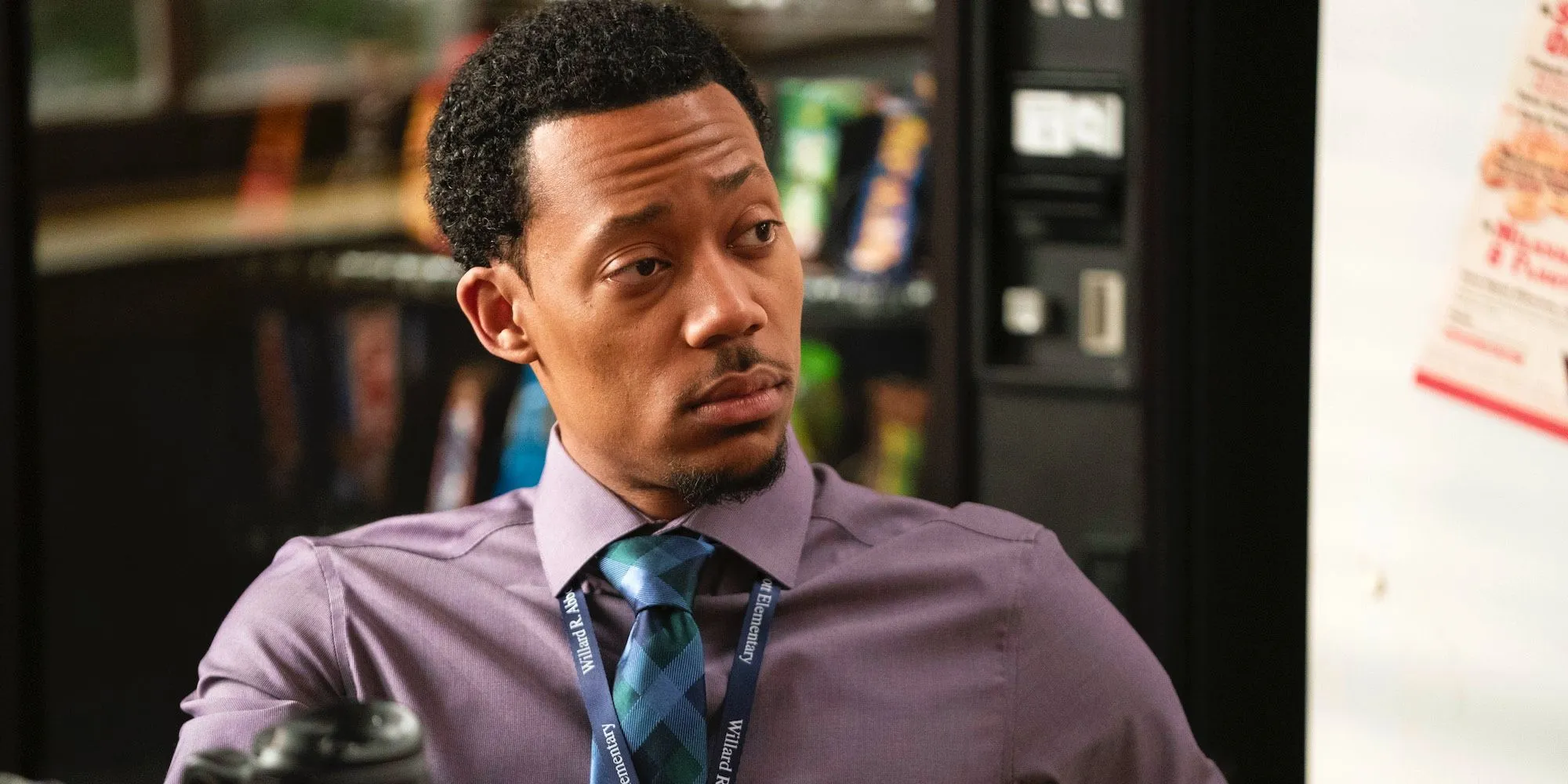 Tyler James Williams as interim principal Gregory Eddie in Abbott Elementary Season 4. Tyler James Williams as interim principal Gregory Eddie in Abbott Elementary Season 4.