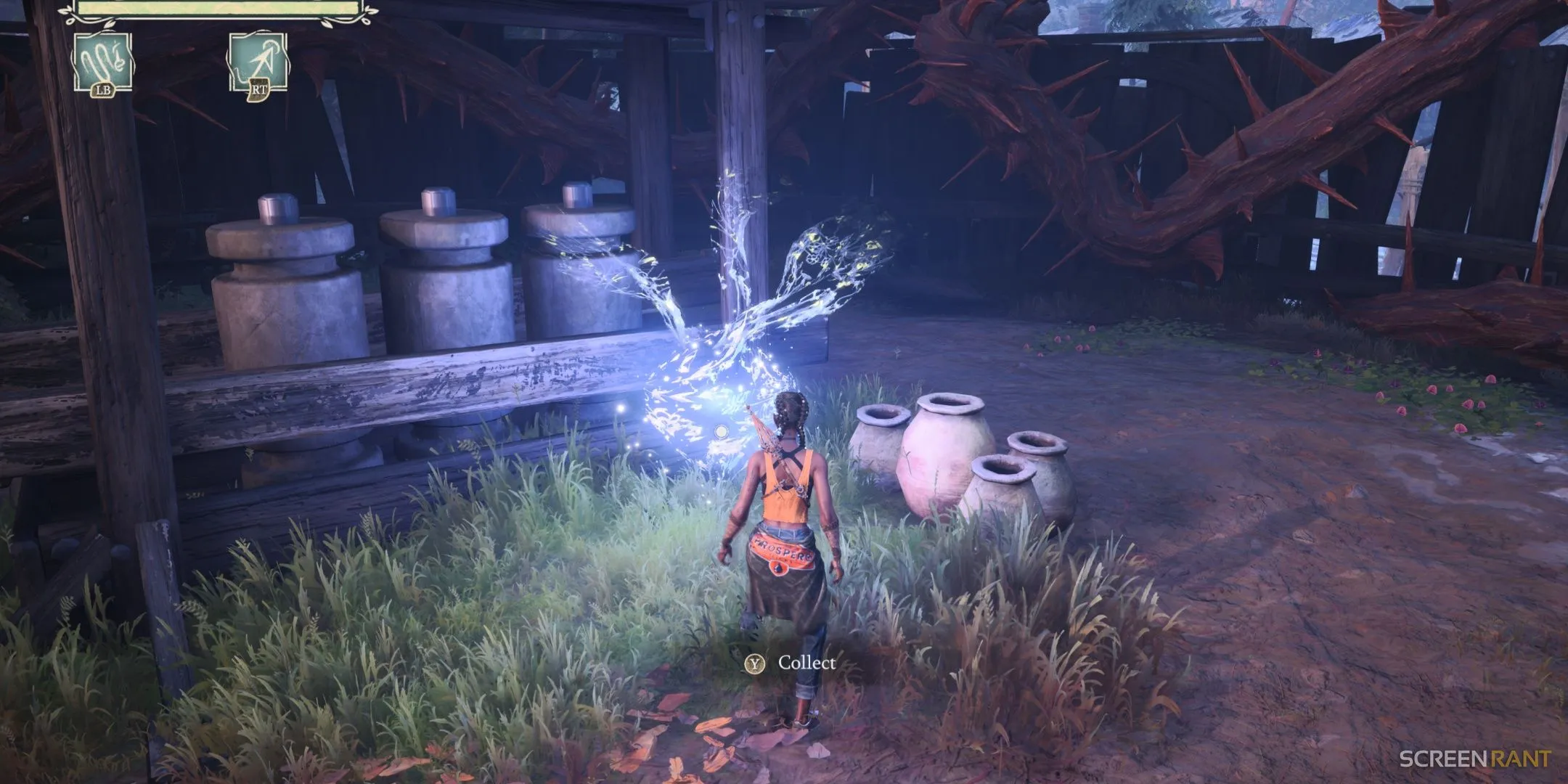Collecting Floofs near pots in South of Midnight.