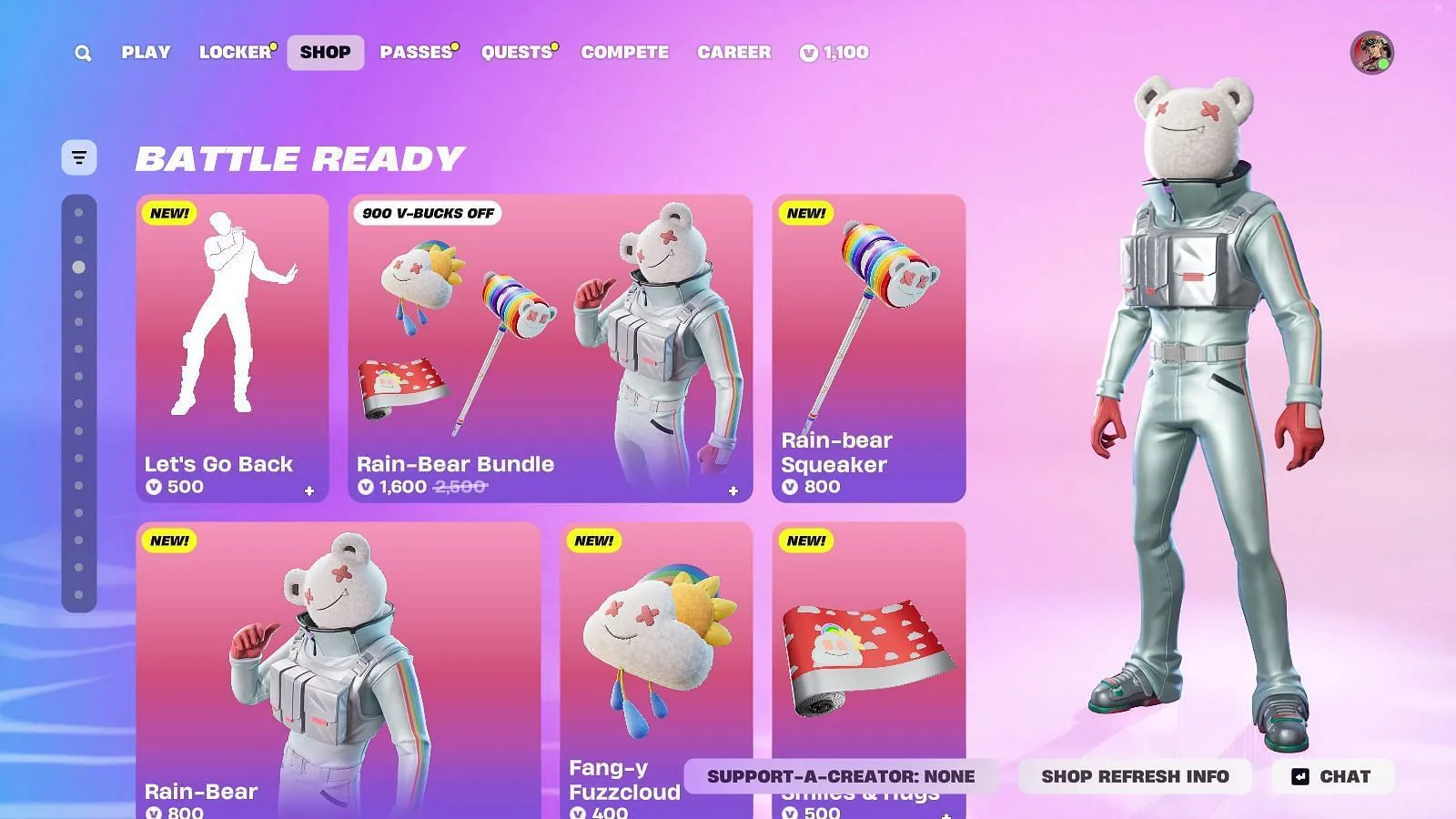 Purchase the Rain-Bear skin in Fortnite (Image via Epic Games) Purchase the Rain-Bear skin in Fortnite (Image via Epic Games)
