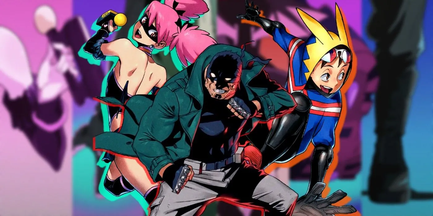 Collage of My Hero Academia: Vigilantes and X-Men